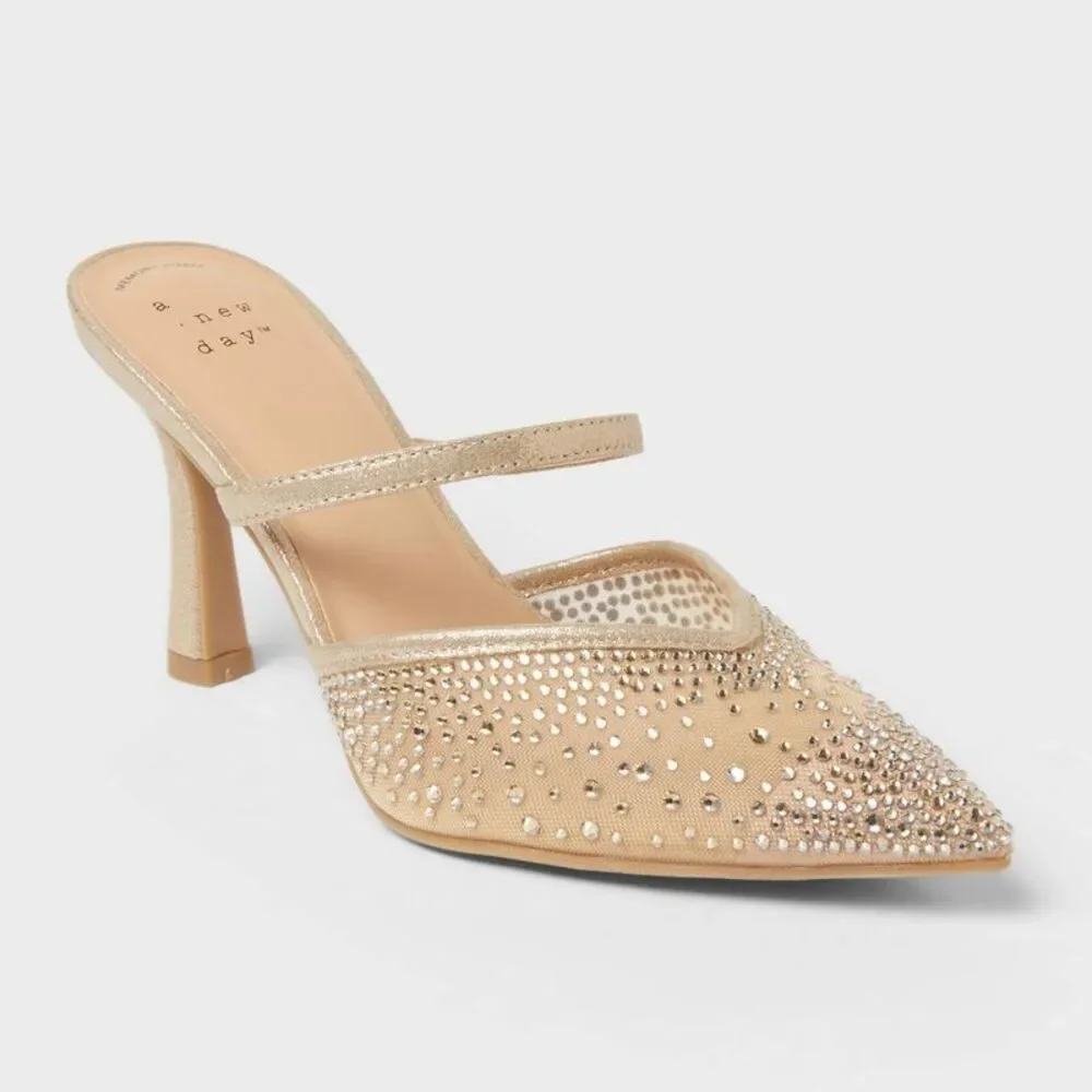 Open Box - A New Day - Women’s Sonia Heels with Memory Foam Insole – A Ne Beige