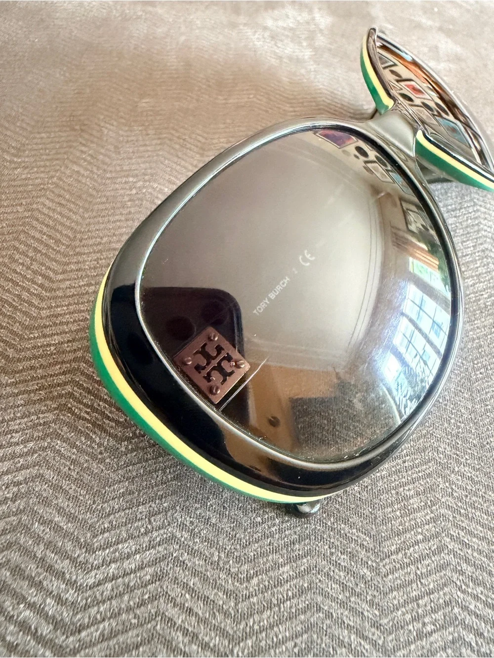 Tory Burch Sunglasses - yellow/green trim with case