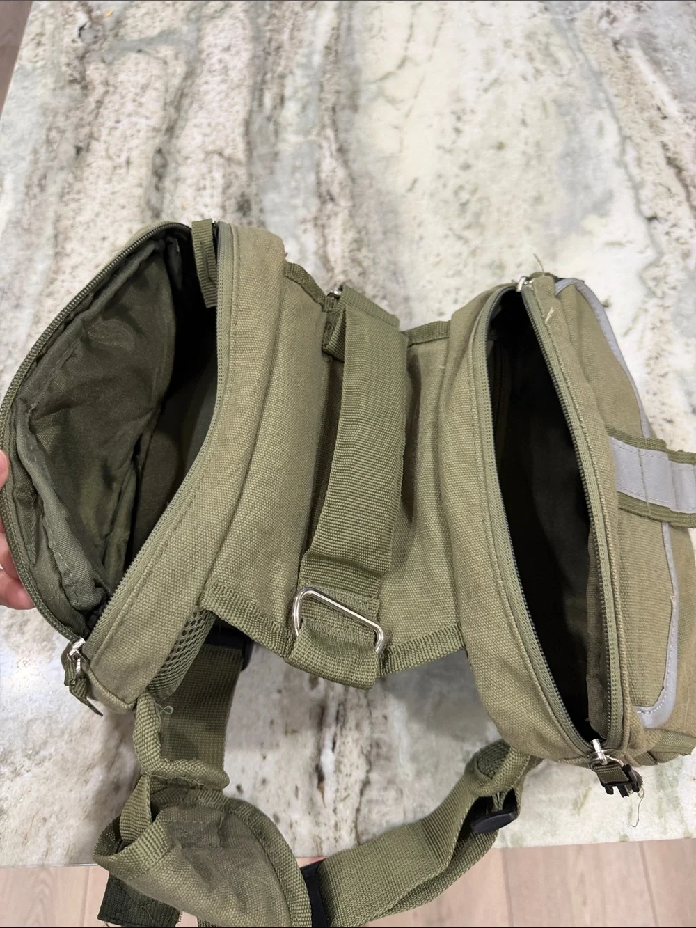 Pet Ami Deluxe harness saddle bag backpack for pets MedLarge