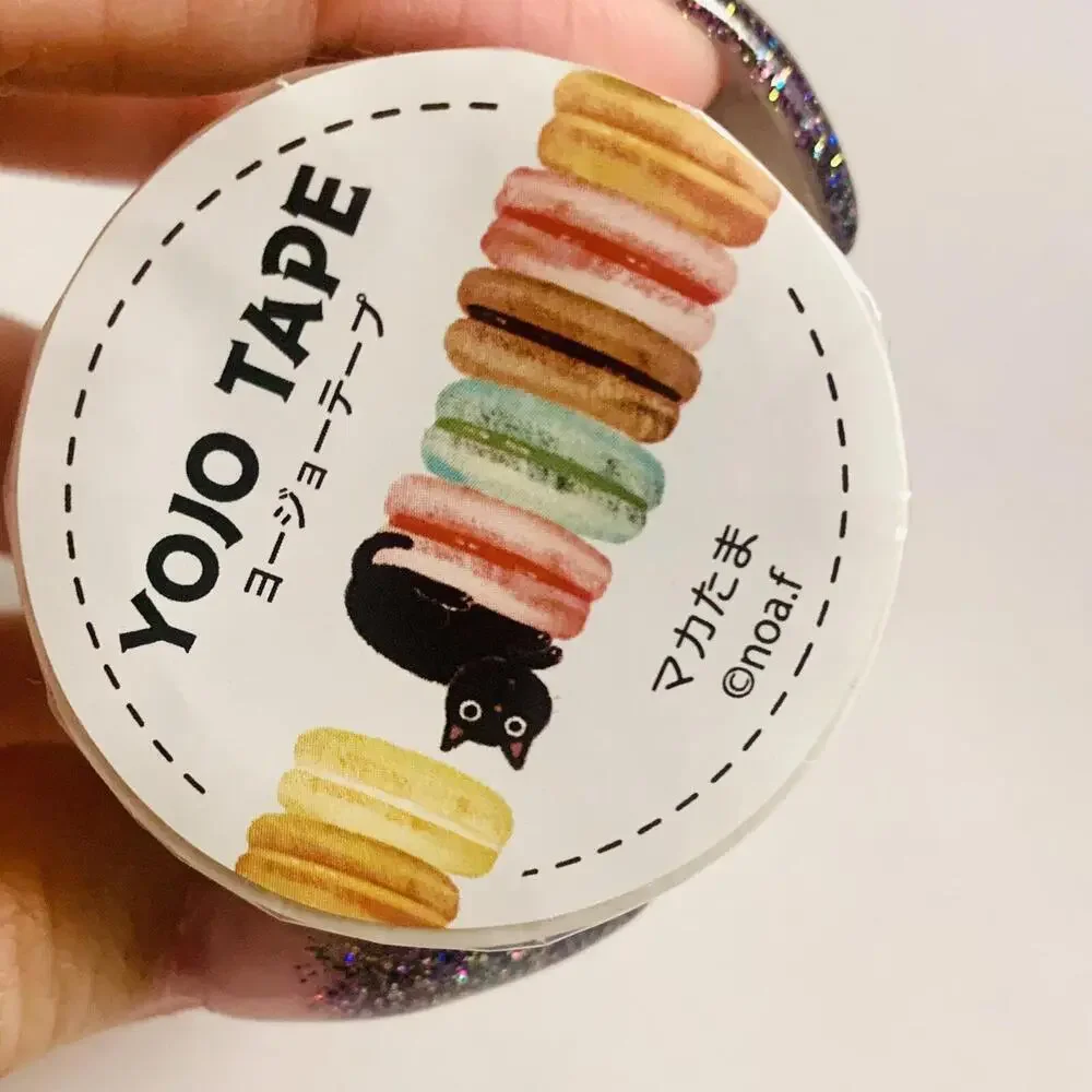 Washi Tape, Cute Black Cat Macaroons Kitty Cookies Masking Tape Kawaii Scrapbook