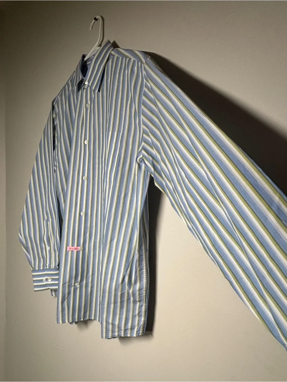 Banana Republic Blue and White Striped Men's Dress Shirt