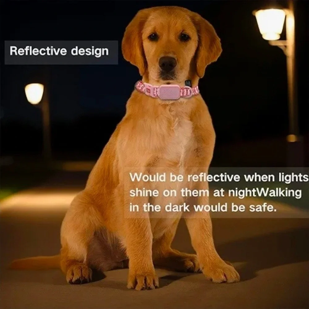 ZOOGHY Reflective Dog Collar and‎ Leash Set Red Pink Adjustable Padded Handle