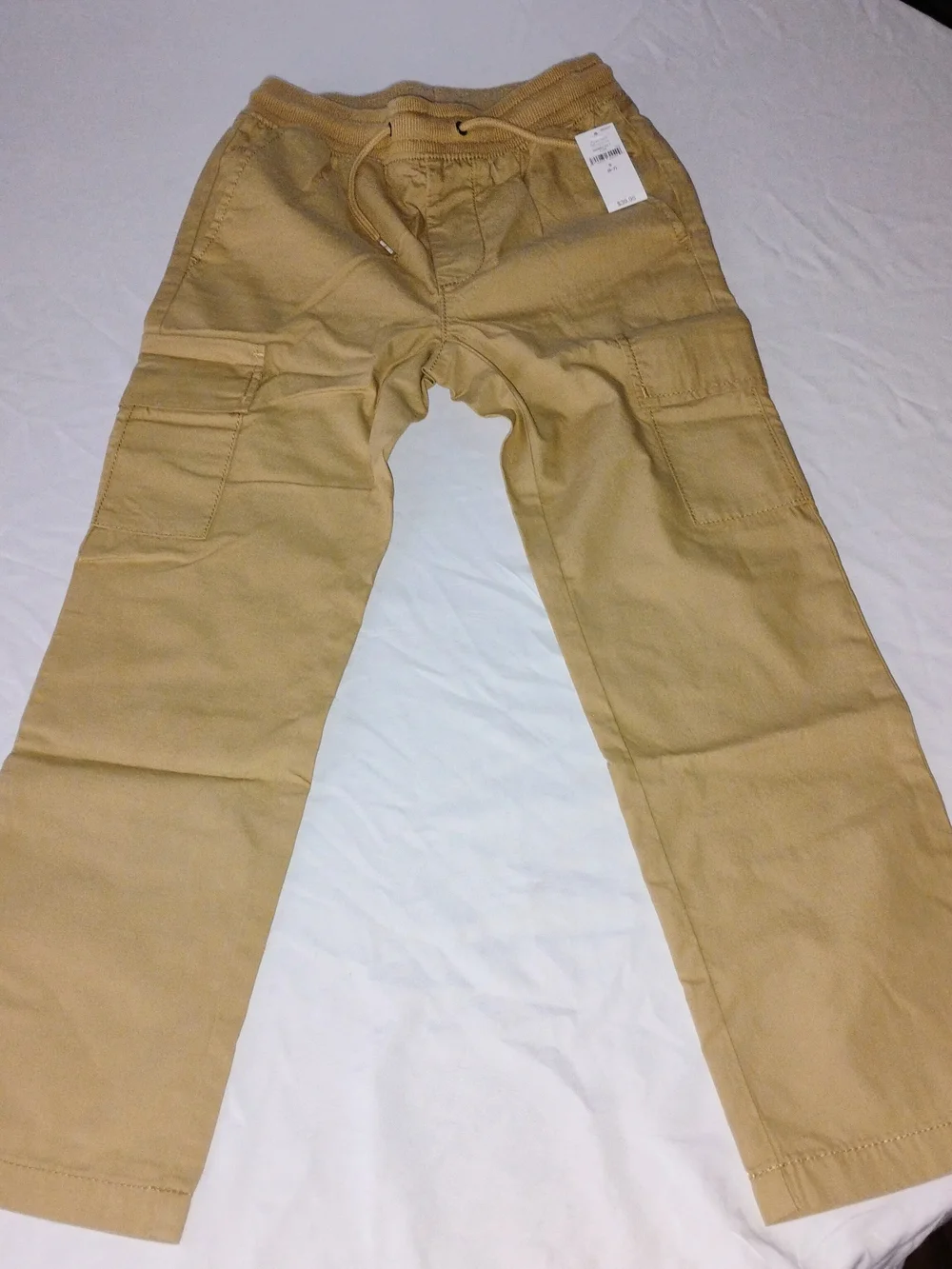 NWT Gap Kids Poplin Cargo Pants Tan Beige Size S (6-7)