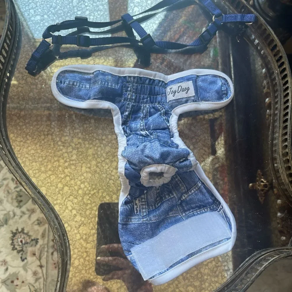 NAVY HARNESS with Denim Bottoms!