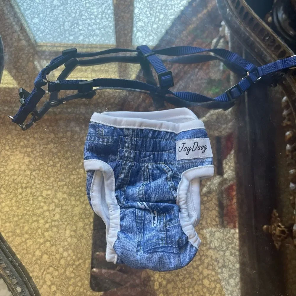 NAVY HARNESS with Denim Bottoms!