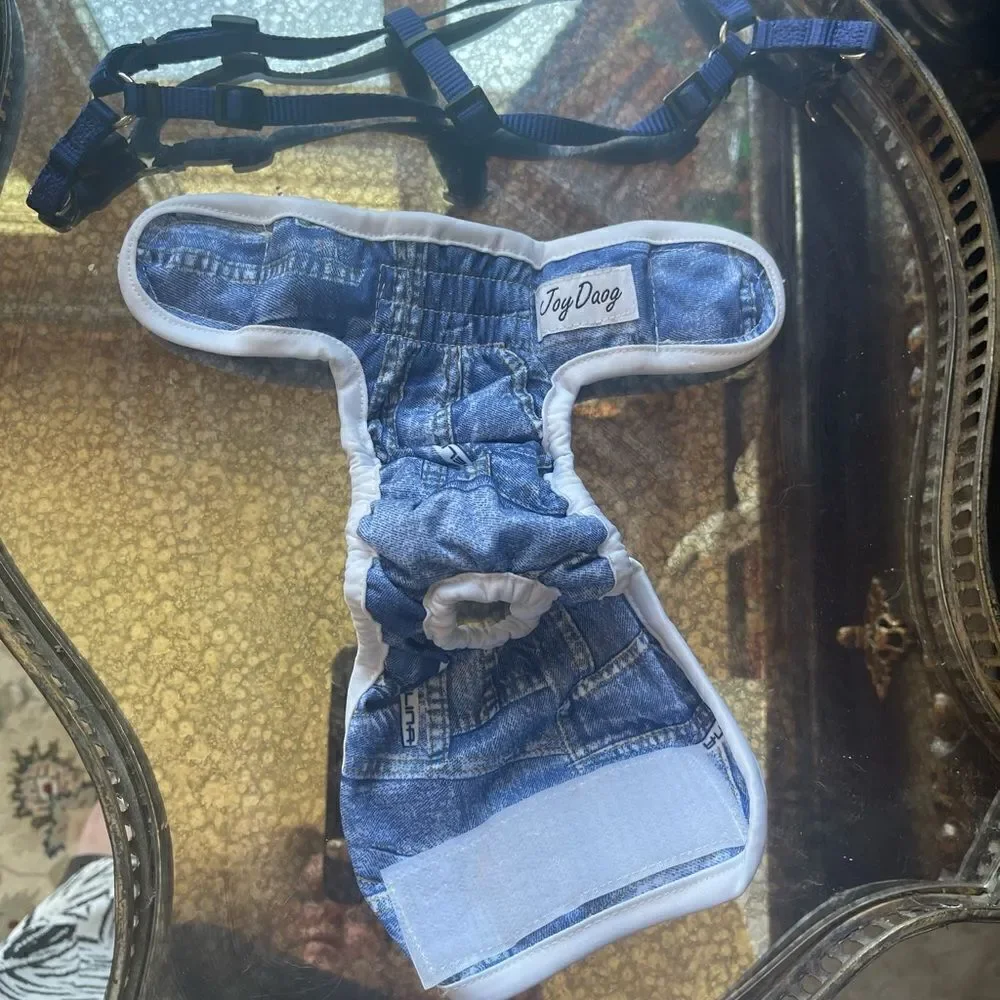 NAVY HARNESS with Denim Bottoms!