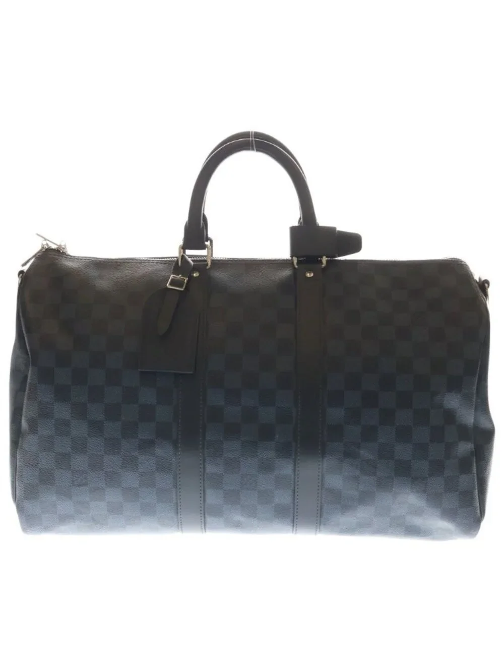 Louis Vuitton Damier Cobalt Keepall Bandouliere 2-Way Boston Bag Navy Leather
