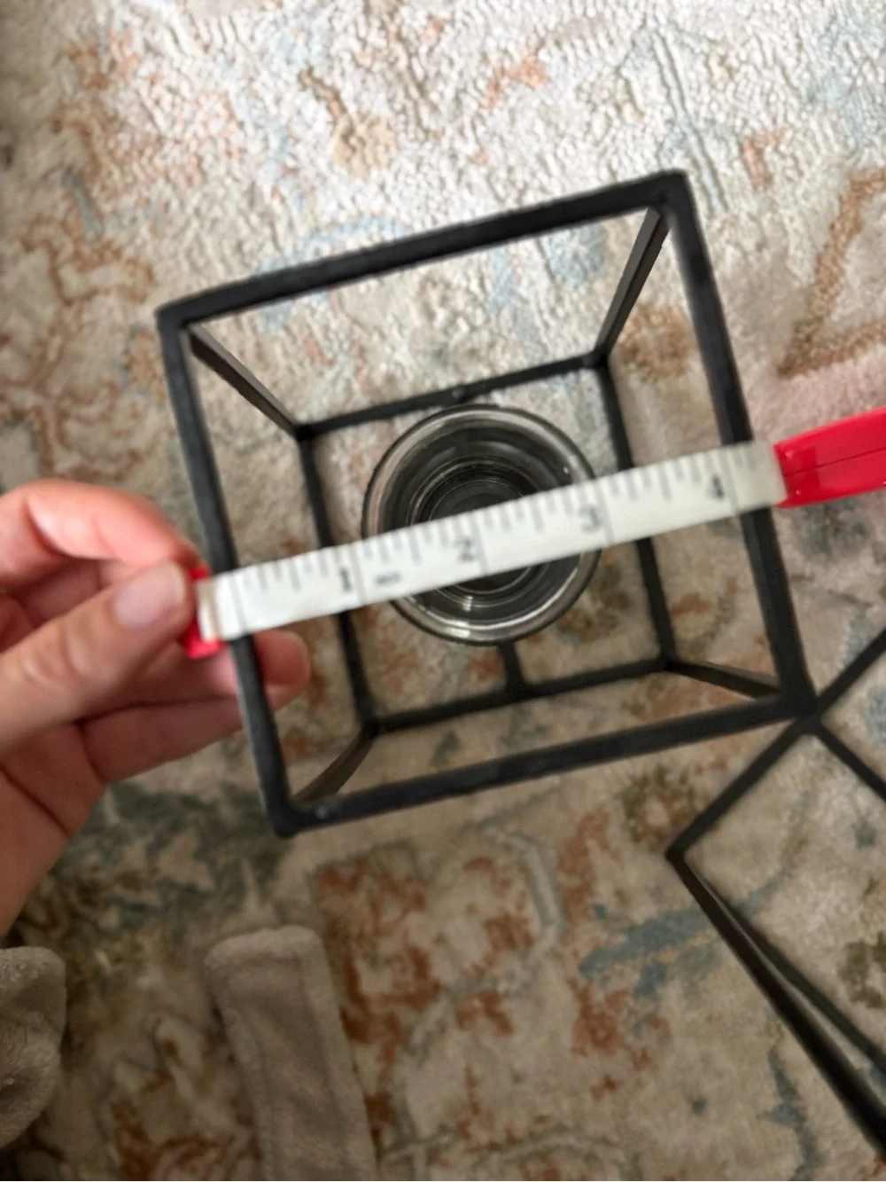Target Black Metal Geometric Candle Holders with Glass Cups
