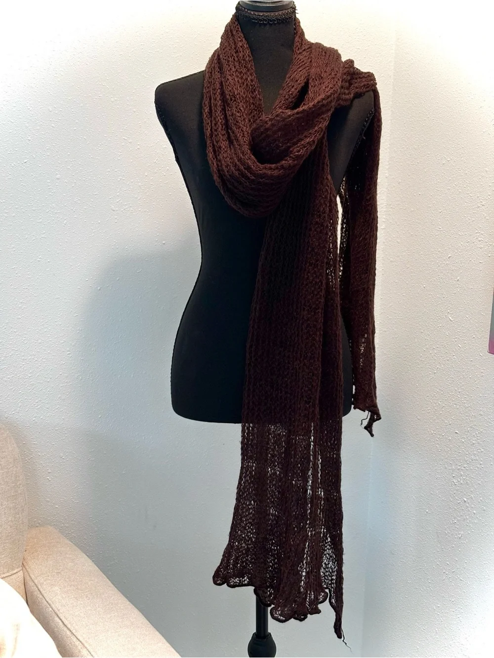 N/A style brown scarf