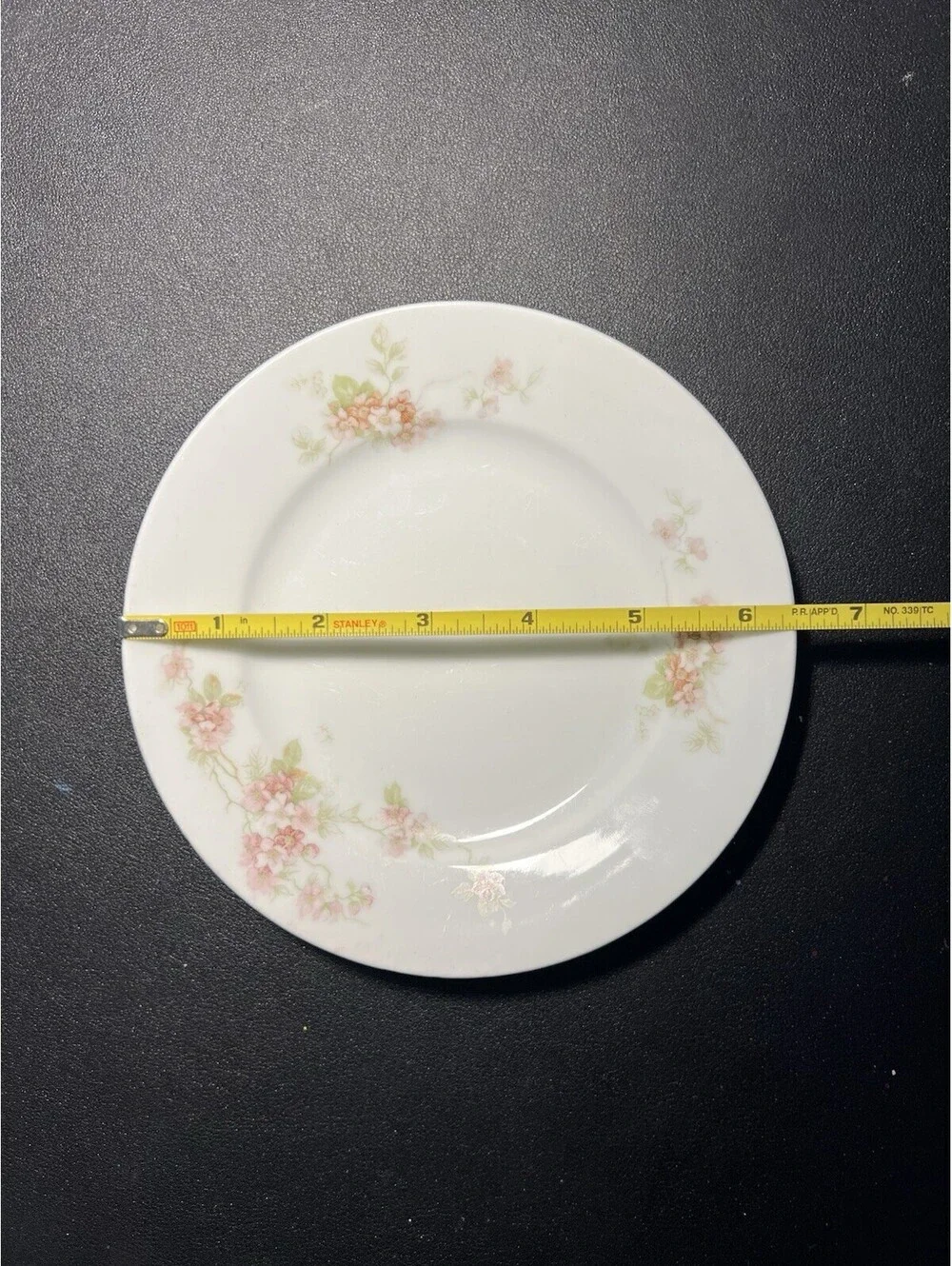 O&EG Royal Austria 1900s Pink Floral Porcelain Set Of 7 Bread Butter Plates 6.5”