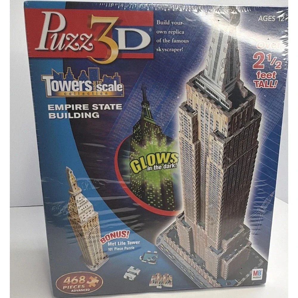 Puzz 3D Empire State Building 3D Puzzle 468 Pieces Glow in the Dark 12+ NEW