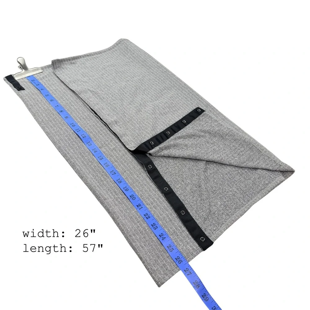 Lululemon Vinyasa Scarf Grey White Herringbone Snap Infinity Wrap Rulu Accessory
