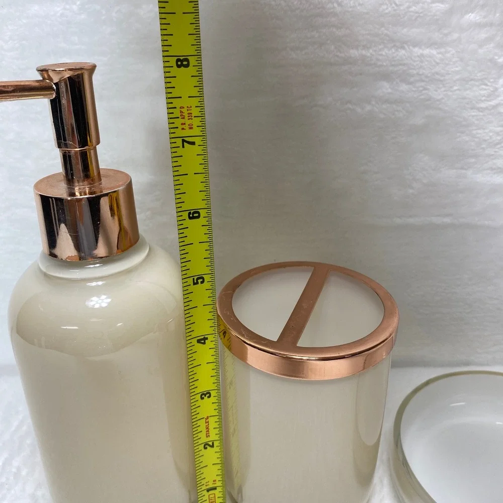Threshold‎ 3-Piece Bathroom Accessory Set Soap Dispenser Toothbrush Holder Dish