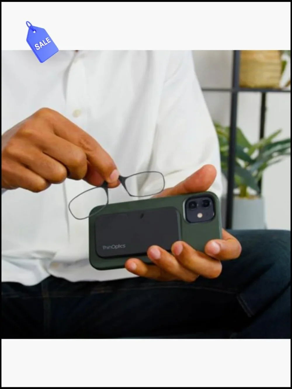 Ultra-Thin Armless Reading Glasses with Phone Case - Portable Readers