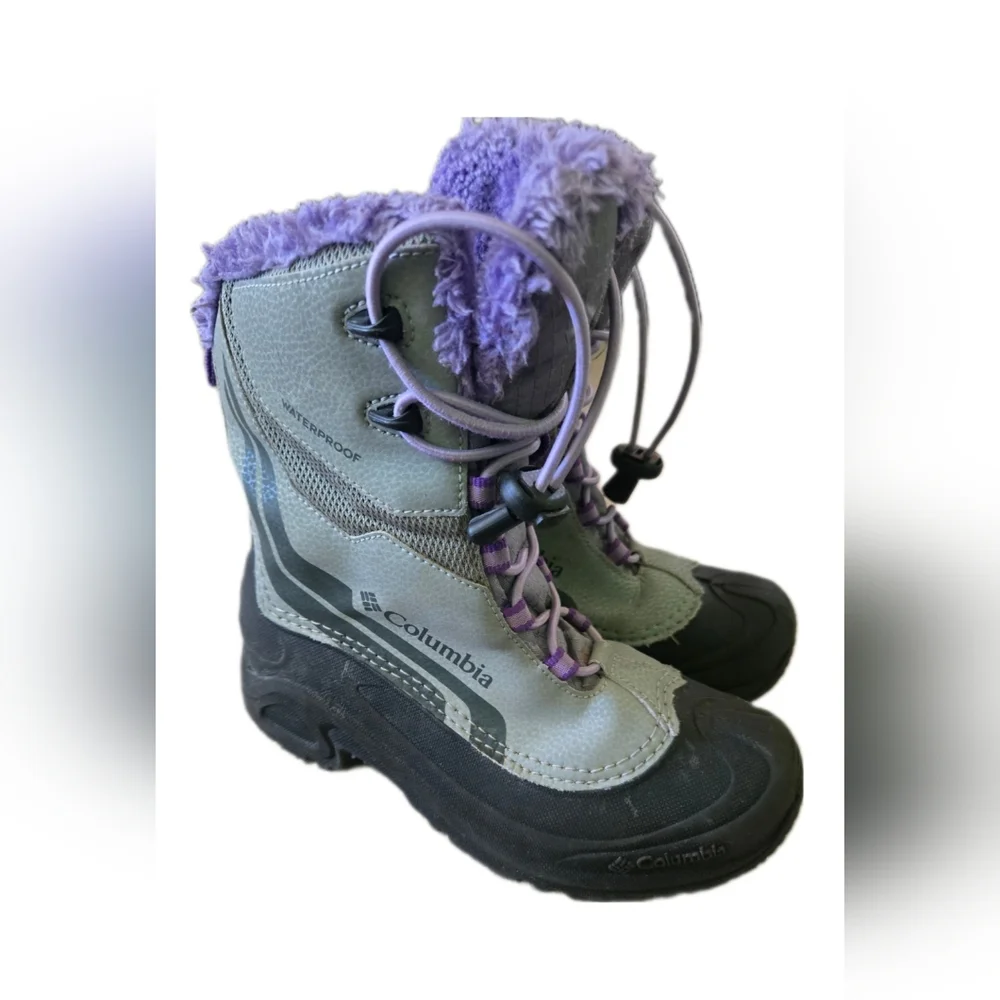 Columbia Bugaboot Plus‎ IV Omni-Heat Boots Purple Youth Girls Size 4