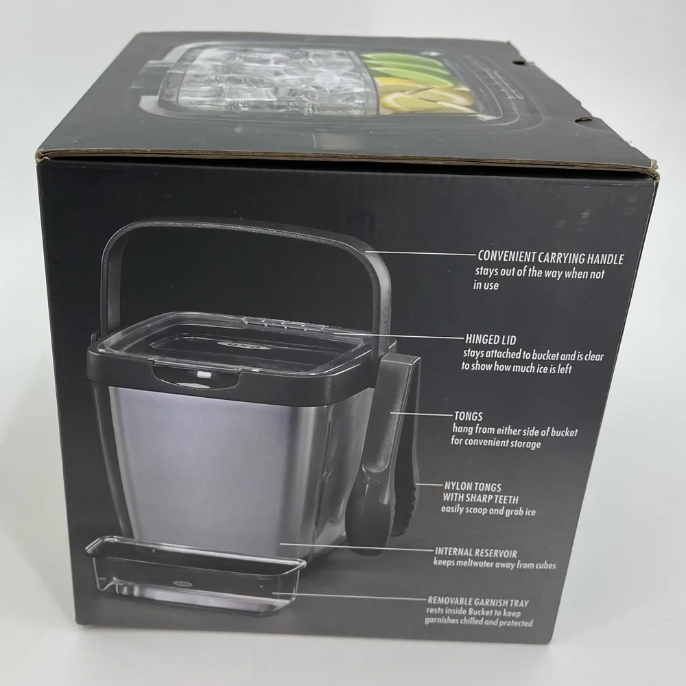 OXO Good Grips 3 Piece Ice Bucket Set 3.3qt Insulated ***MISSING‎ TONGS** New