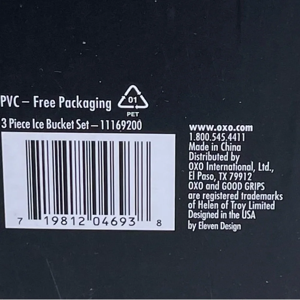 OXO Good Grips 3 Piece Ice Bucket Set 3.3qt Insulated ***MISSING‎ TONGS** New