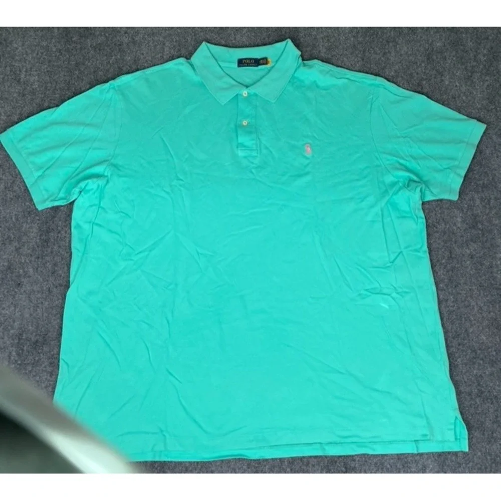 Polo Ralph Lauren Polo Shirt Mens Green Short Sleeve 100% Cotton Preppy Size 4XB