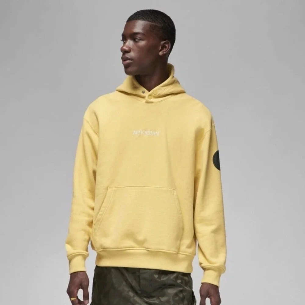 Jordan‎ PSG Paris Wordmark Fleece Pullover Yellow Hoodie FN5324-700 Men XXL