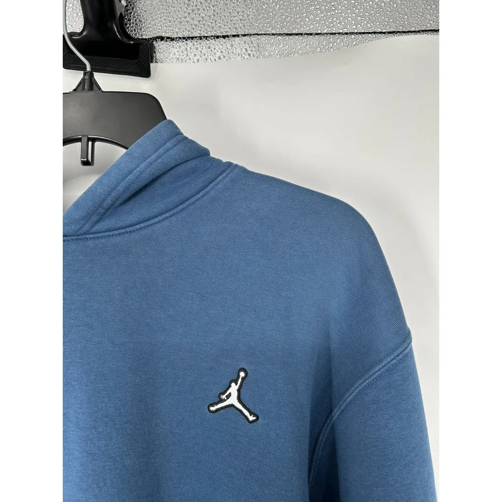 Jordan Essentials Pullover Hoodie Mens Small Jumpman Logo Blue Fleece DQ7466-493
