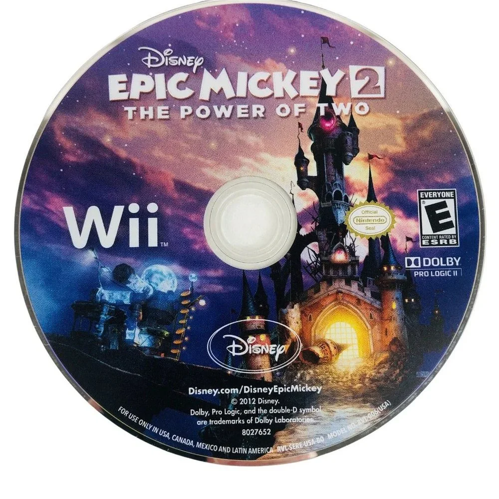 Disney Epic Mickey 2 The Power Of 2 Nintendo WII Complete Manual‎ Manual Disc