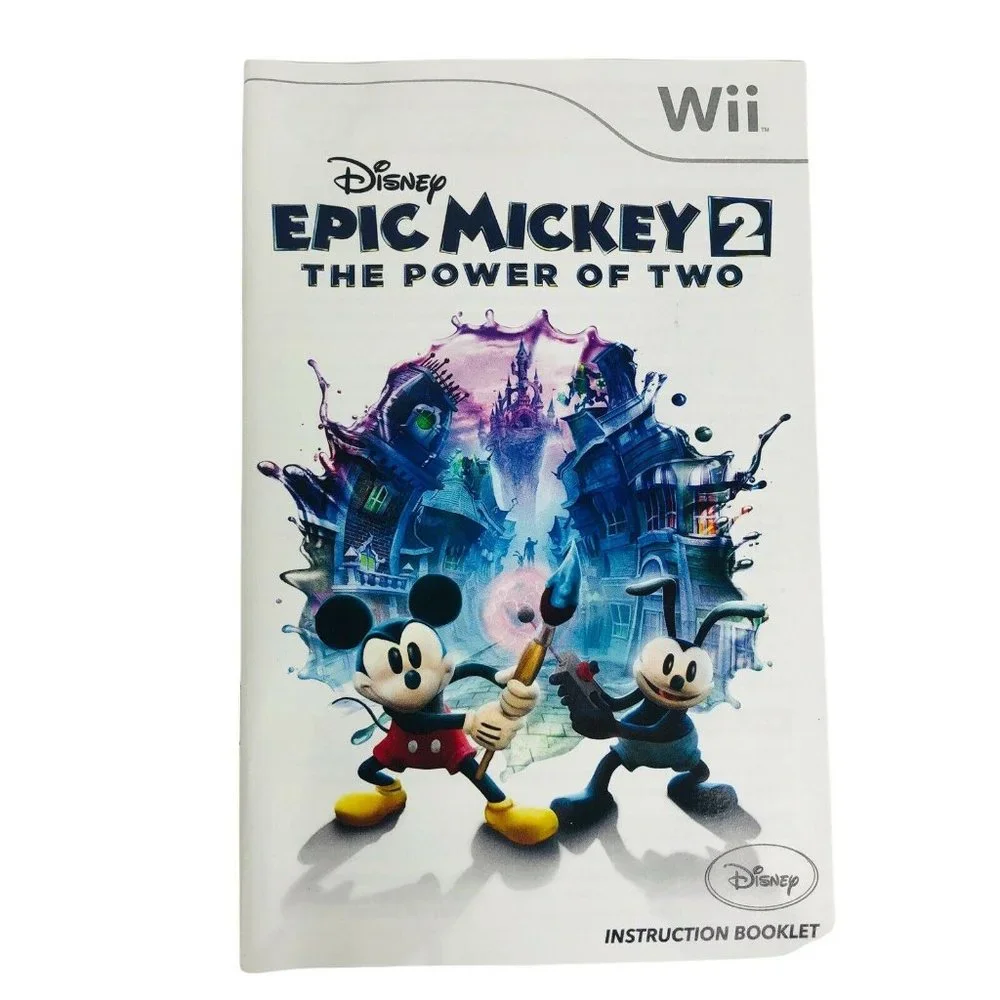 Disney Epic Mickey 2 The Power Of 2 Nintendo WII Complete Manual‎ Manual Disc