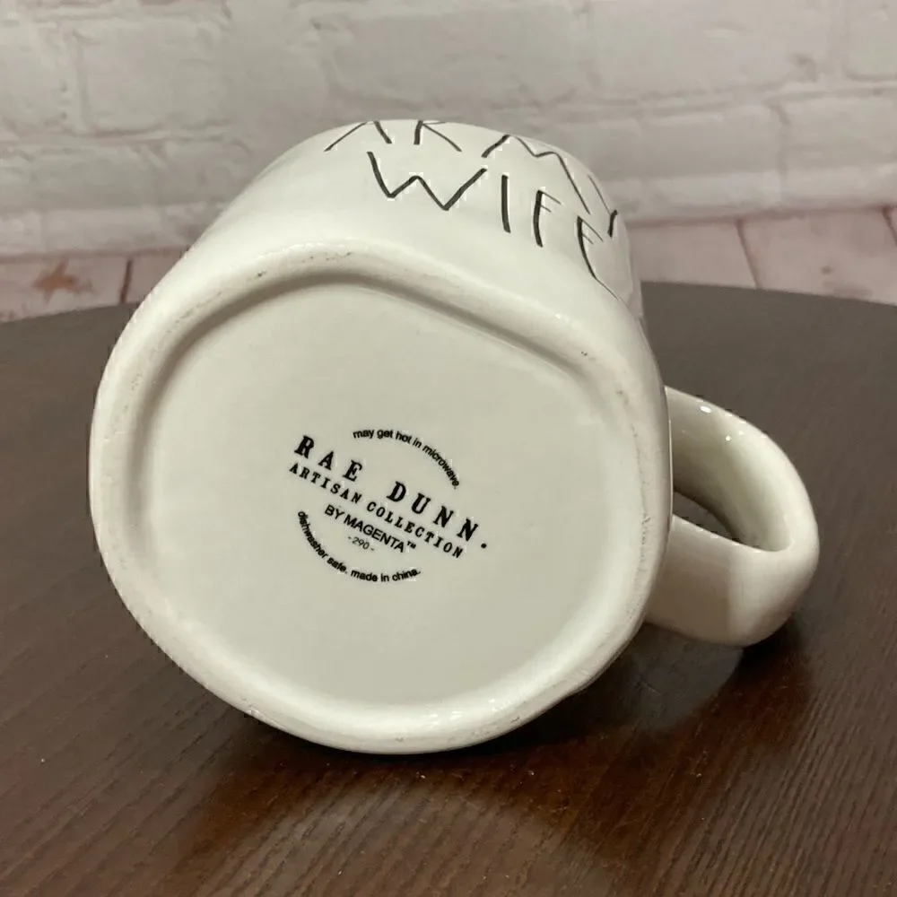 RAE DUNN COLLECTIBLE MUG “ARMY WIFE”  new