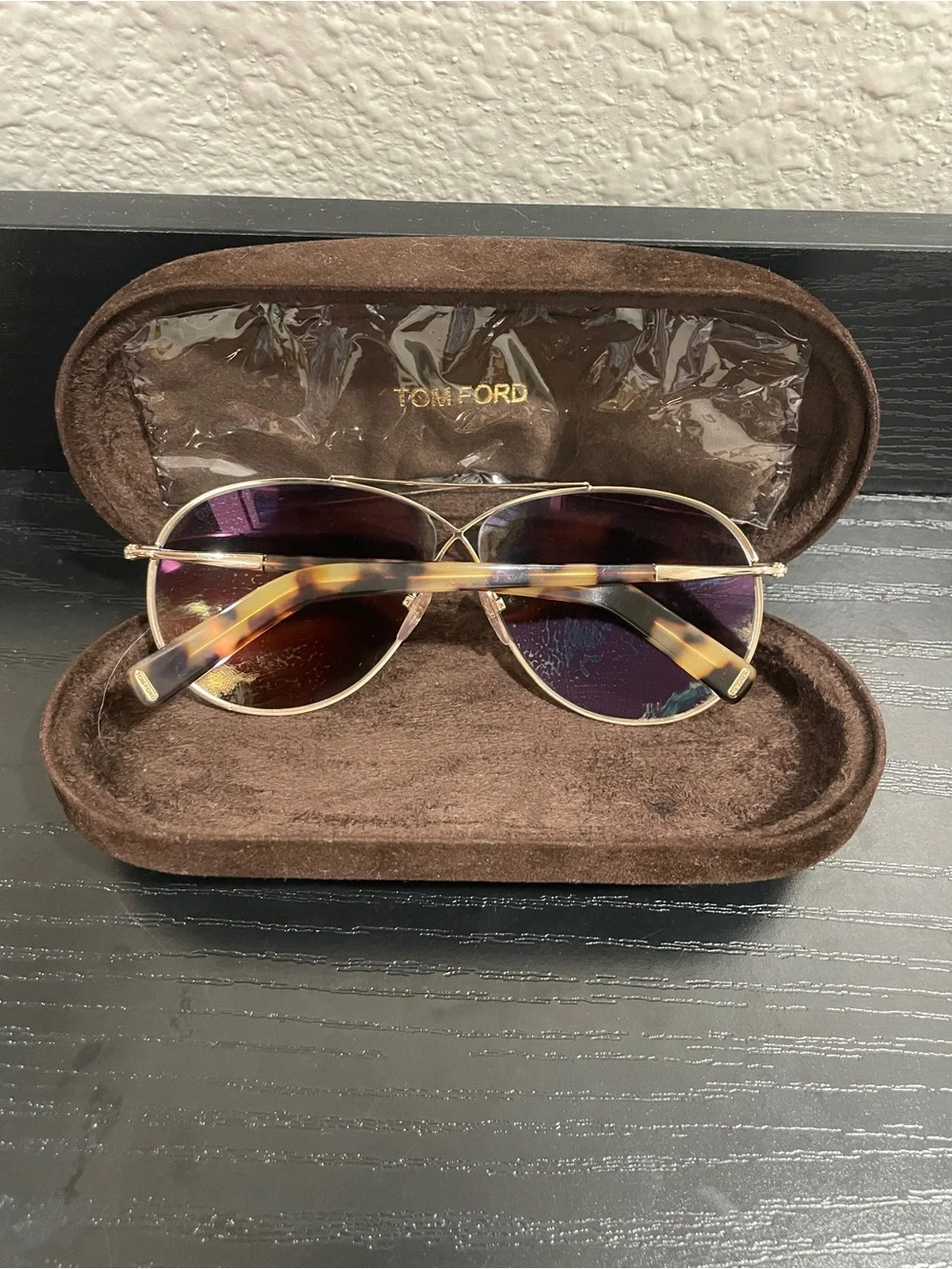 Tom Ford Brown/Blue Eva TF374 28X 61 to 10 Mirror Aviator Sunglasses