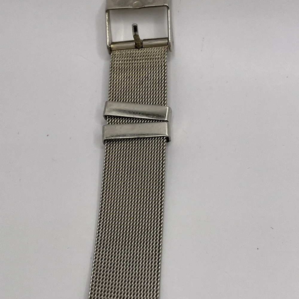Women's Watch‎ Marble Dial 34mm Case Silver Mesh Metal Band- New Batery