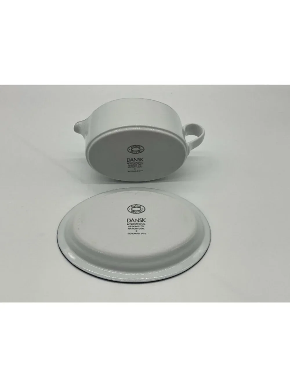 Dansk Bistro VTG Christianshaven White Gravy Boat and Underplate Set   Portugal