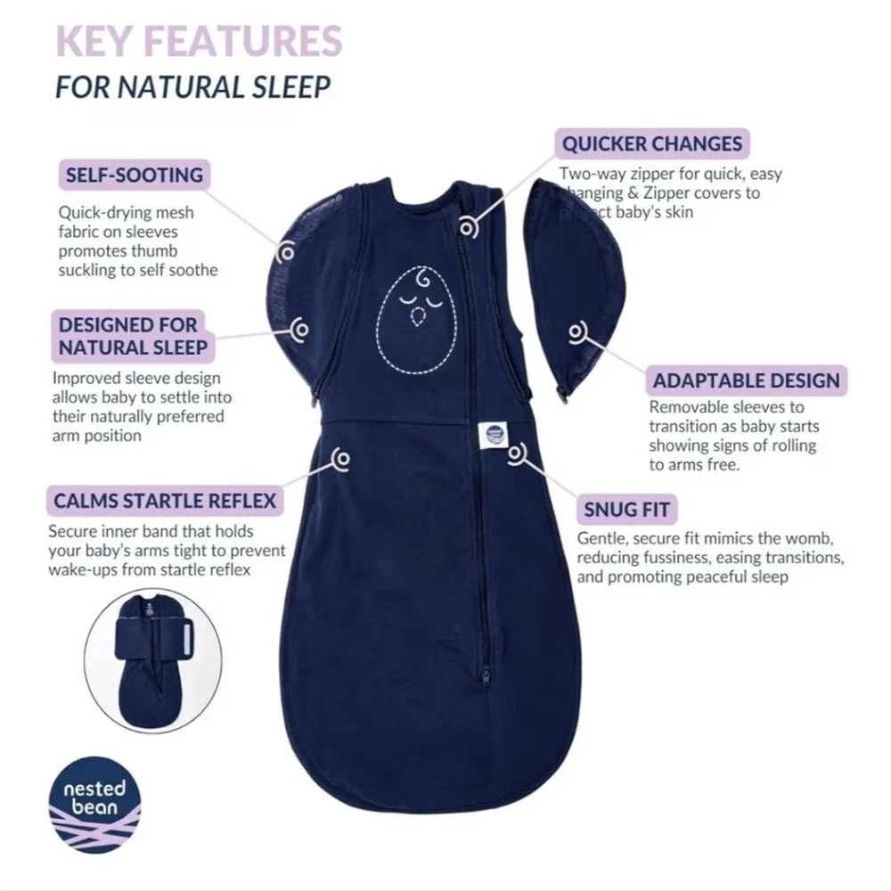 Nested Bean Air 6-in-1 Adaptable Weighted Baby Sleep Sack Size 3-6 Months