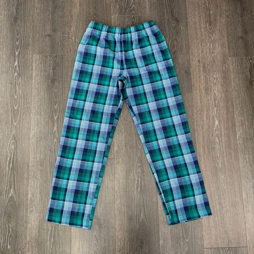 Lands‎ End Kids Flannel Pajama Pants Blue Pink Green Plaid Sz 14 Sleepwear Youth
