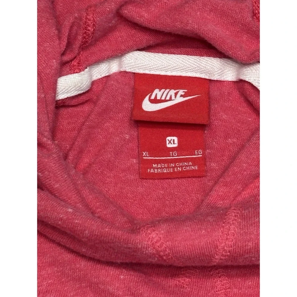Nike Just Do It Hoodie Dress Red Heather Youth XL Short Sleeve Kangaroo Pocket‎