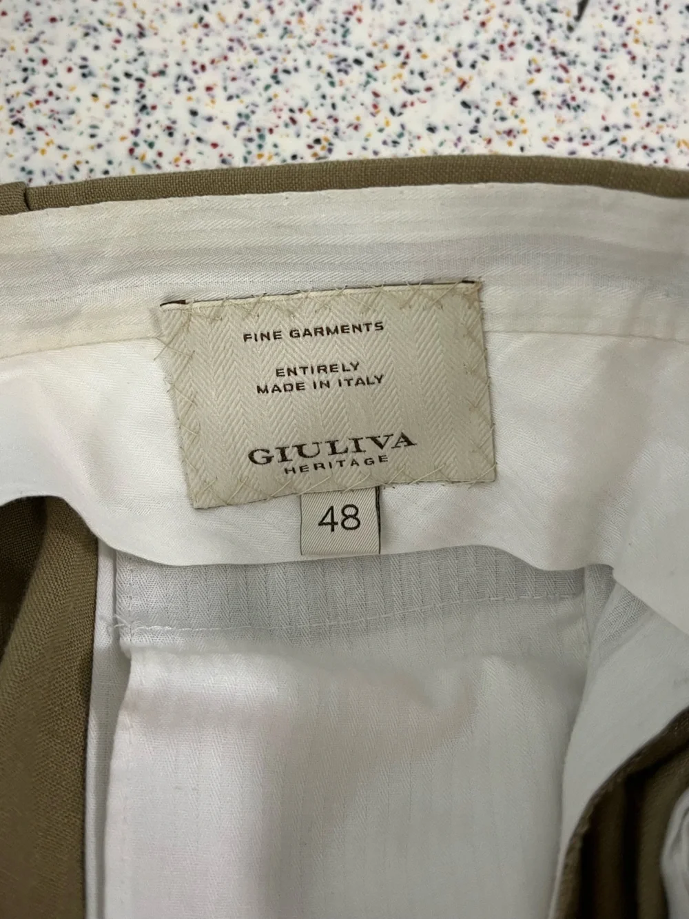 Giuliva Heritage Men’s Umberto Linen Straight Leg Trousers Pants IT 48 Size 32