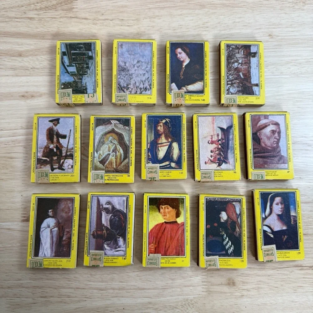 Vintage Mexican Matchbox Lot Of 14 Clasicos Matches NOS Cigars MCM  Decor Unique