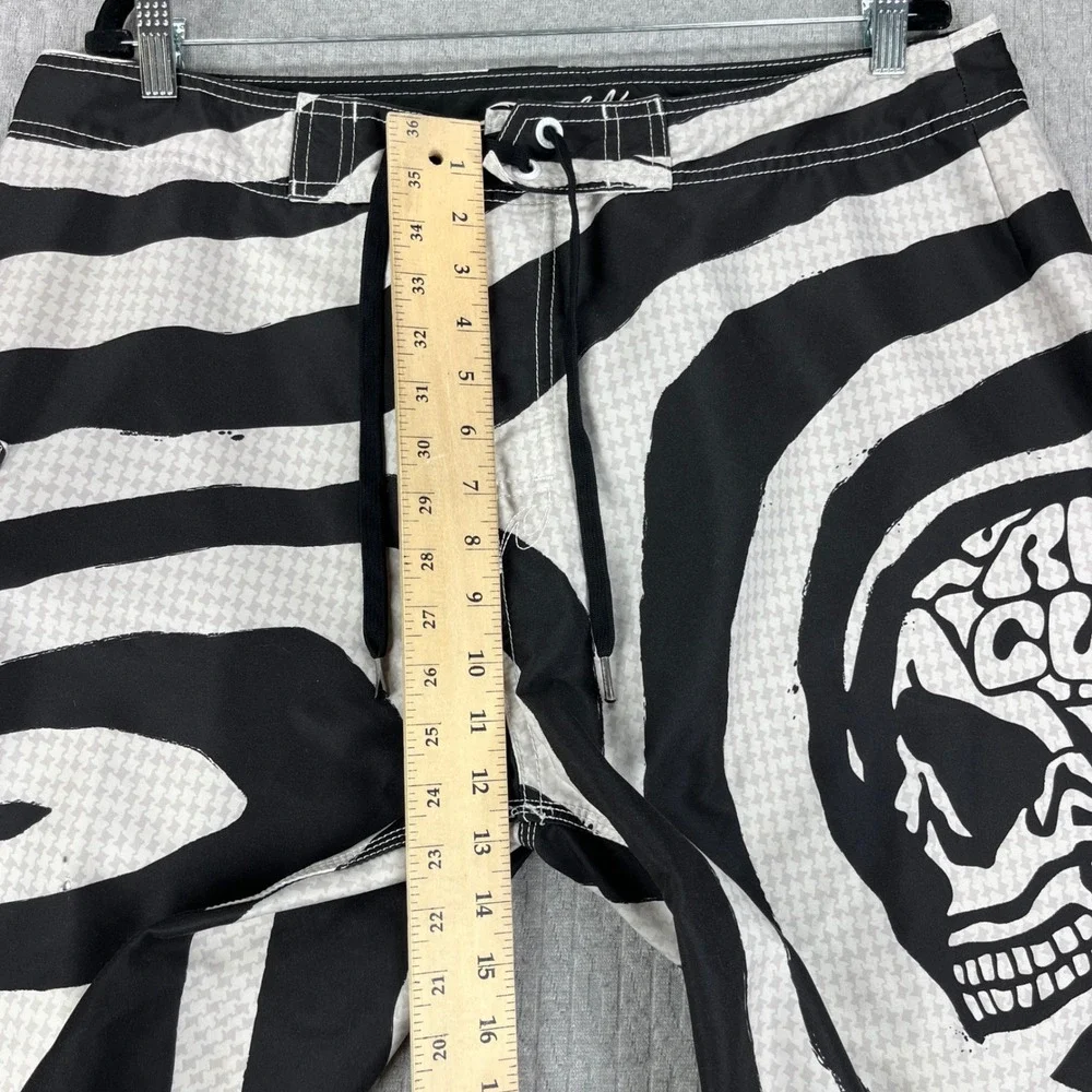 Vintage Rip Curl Boardshorts Men 38 Fits 36 Taylor Knox Skull Zebra Houndstooth
