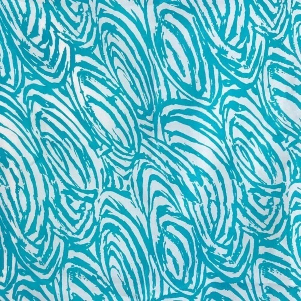 Vintage Aqua Blue and White Scarf