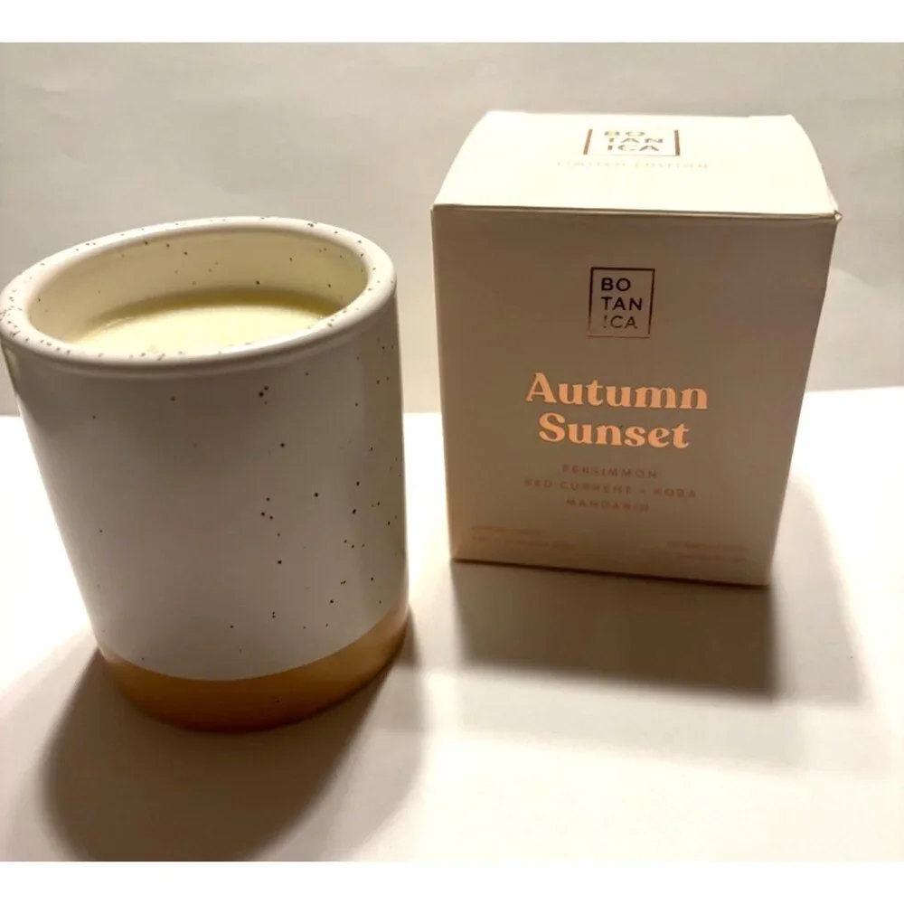 Botanica Autumn Sunset 100% Soy Scented Candle 8 Oz Limited Edition Persimmon Re