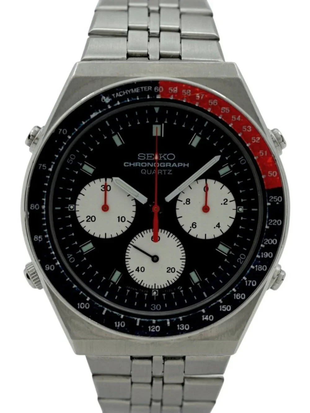 Seiko 40.5mm Pepsi Vintage Blue Dial Chronograph Quartz Watch! Ref: 7A28-7100!