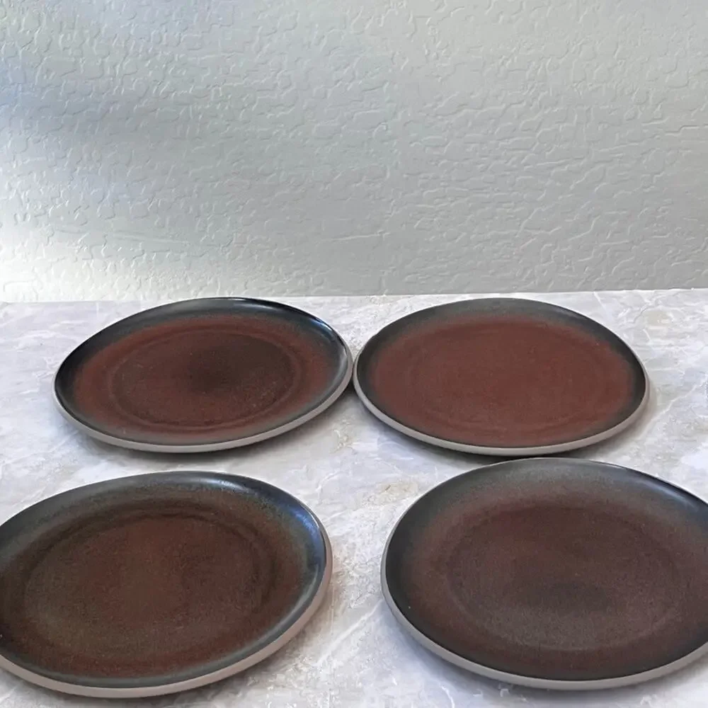Rosenthal Junto Stoneware Luncheon Plates Set of 4 Bronze