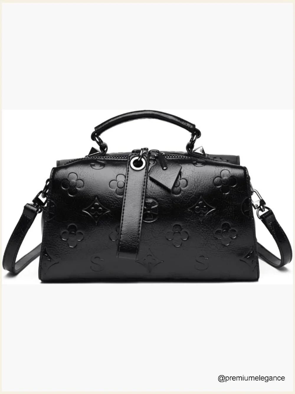 Small Faux Leather Vintage Embossed Satchel Crossbody Purse Shoulder Bag