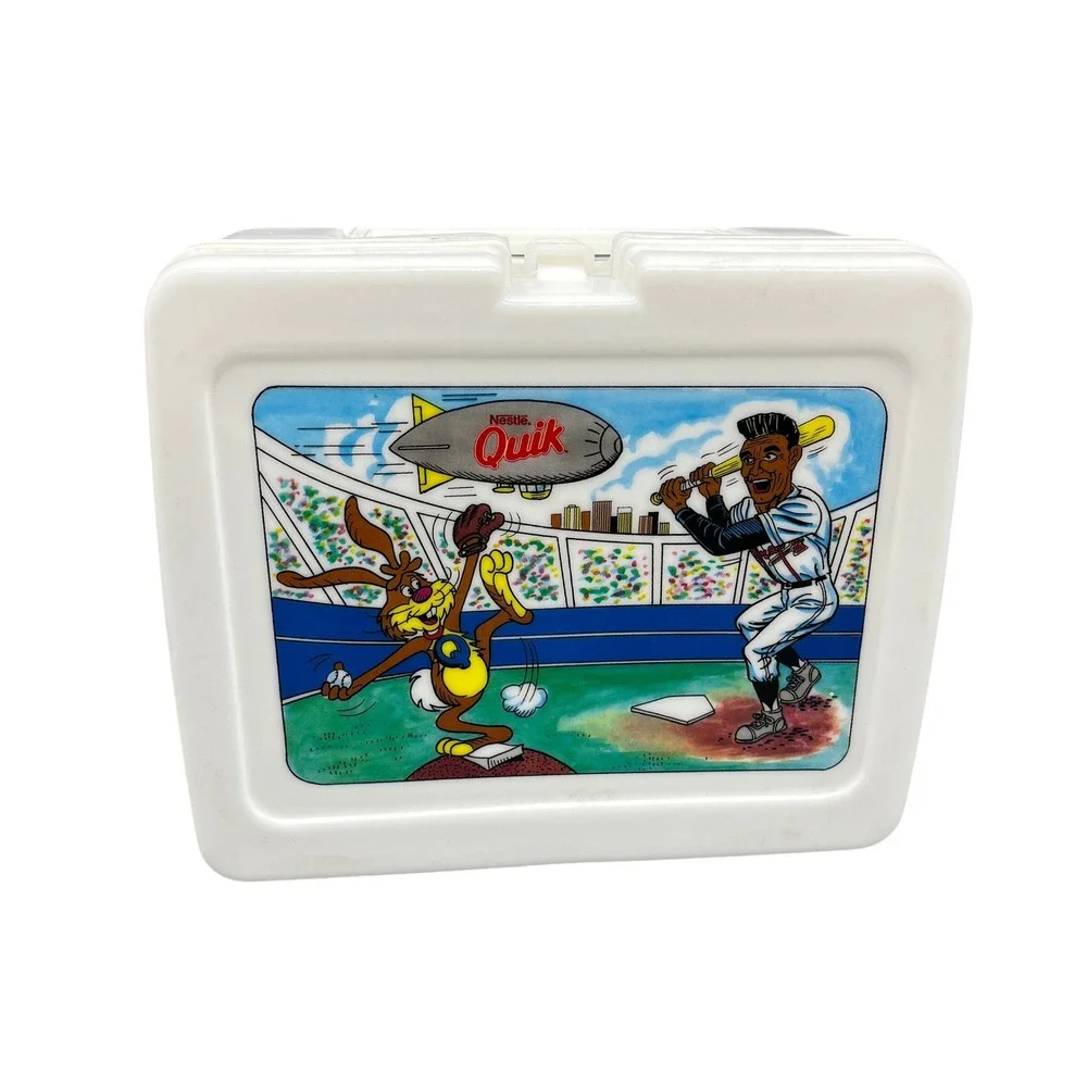 Vintage Nestle Quik Baseball Plastic Lunch‎ Box 1980s Collectible