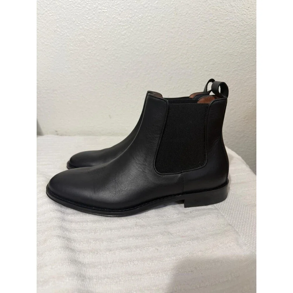 Rodd & Gunn Saddleview Chelseq Boot Men Black Leather Made In Italy Size 41 US 8