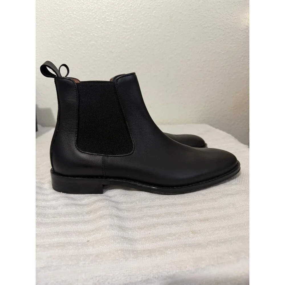 Rodd & Gunn Saddleview Chelseq Boot Men Black Leather Made In Italy Size 41 US 8
