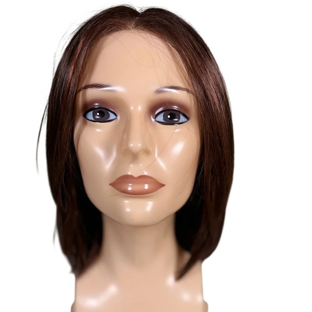 Henry Mangu Avery‎ Synthetic Wig Front Lace Center Part Brown Auburn 6H NWT