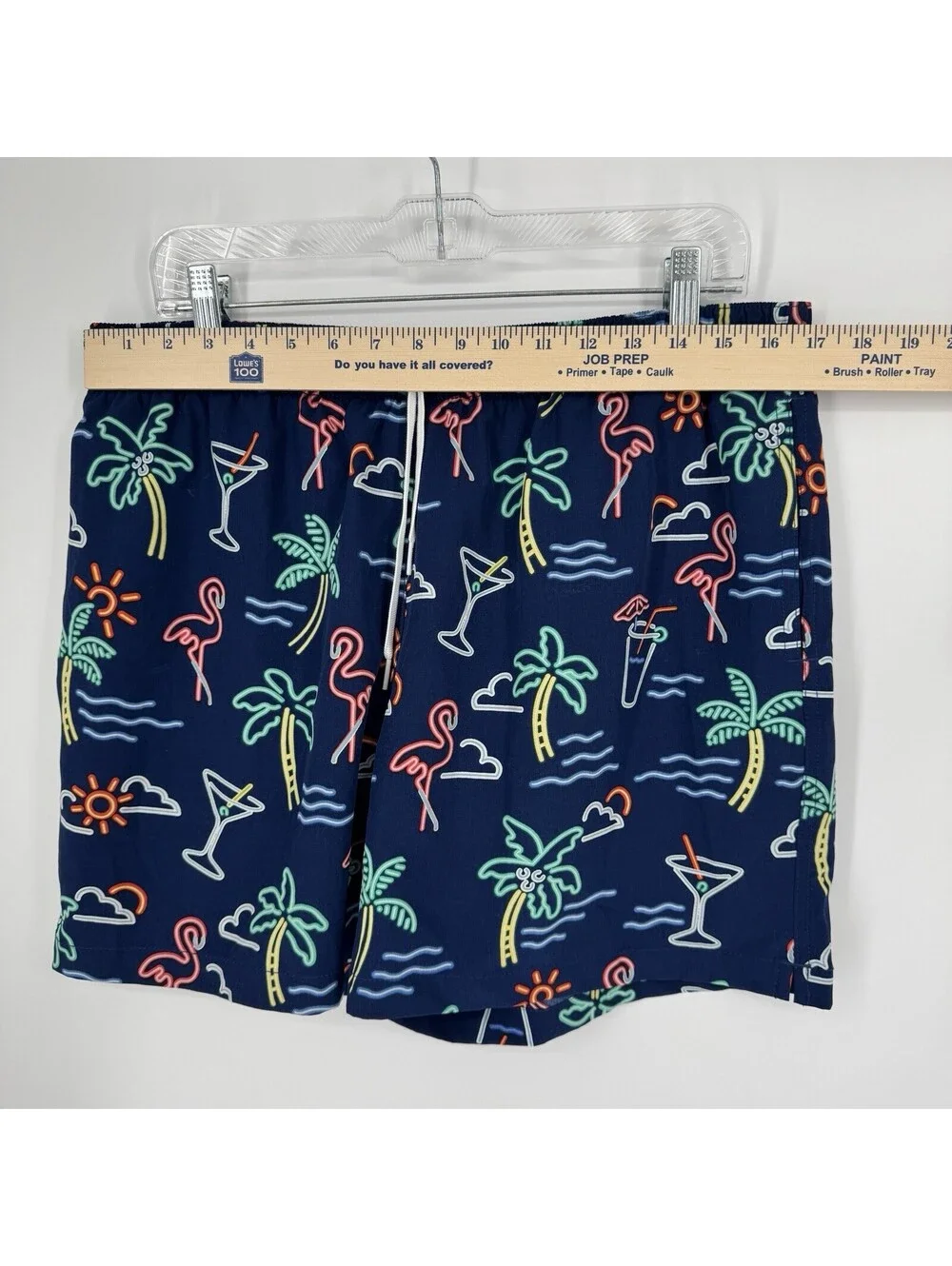 Chubbies Shorts Neon Lights 5” Classic Swim Trunks Flamingoes Palm Tree Men’s XL