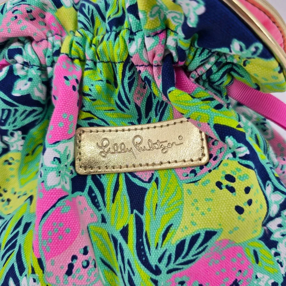 Lilly Pulitzer Jewelry Cosmetic Pouch Drawstring Tropical Spill the Juice NWOT