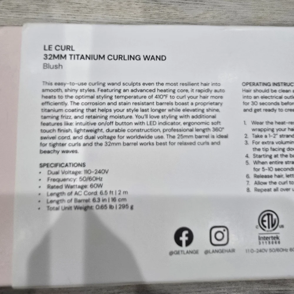 Lange Pink Curling Wand