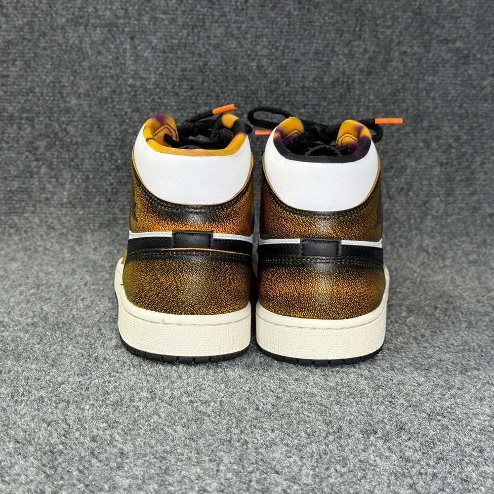 Jordan 1 Mid SE Shoes Men's 11 Orange Wear Away Athletic Retro Sneakers