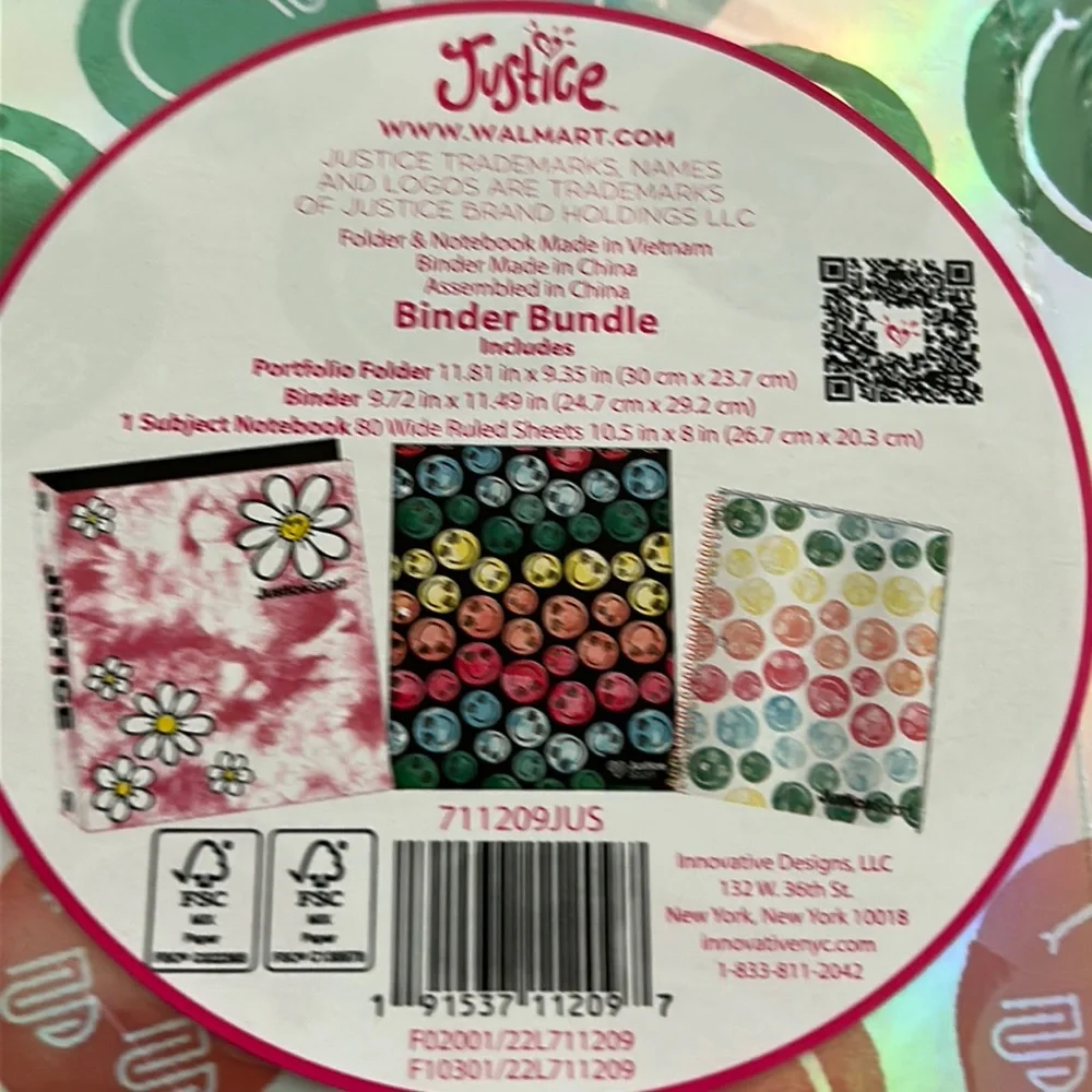 Justice paper bundle colorful